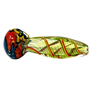 5.5" Silver Fumed Wig Wag Head Triangle Body Spoon Hand Pipe - (Pack of 2) [DJ614]